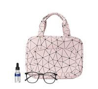 Trousse de toilette à suspendre - Organiseur de pour emballage Essentials | Organisation de rangement en quatre parties avec système de crochet rotatif et design en tissu anti-fuite pour