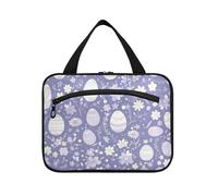 Trousse de toilette à suspendre pour femme avec crochet, motif œufs de lapin de Pâques violets, kit de rasage pour femmes, vacances bolso para maquillaje L