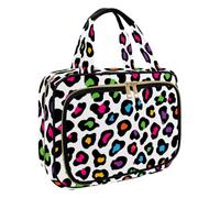 Trousse de toilette à suspendre pour femme, trousse de maquillage de voyage motif léopard Kiss pour accessoires essentiels de voyage, multicolore 1, M, Trousse de toilette