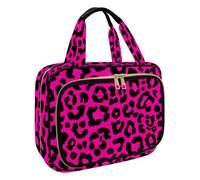 Trousse de toilette à suspendre pour femme, trousse de maquillage de voyage motif léopard Kiss pour accessoires essentiels de voyage, Multicolore 19., M, Trousse de toilette