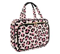 Trousse de toilette à suspendre pour femme, trousse de maquillage de voyage motif léopard Kiss pour accessoires essentiels de voyage, Multicolore 17., M, Trousse de toilette