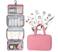 Trousse de toilette à suspendre - Trousse de maquillage de voyage portable pour femme - Organiseur de maquillage étanche et multifonctionnel - Accessoires de voyage essentiels pour salle de bain,