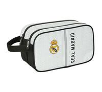 Trousse de toilette adaptable avec deux compartiments sÃ©parÃ©s Safta Real Madrid 24/25 Blanc 26x12,5x15 cm