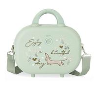 Trousse de Toilette Adaptable Enso Beautiful day avec Bandoulière Verte 29x21x15 cms ABS Rigide 9.14L 2.52 kgs