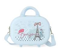 Trousse de Toilette Adaptable Enso Bonjour avec Bandoulière Bleue 29x21x15 cms ABS Rigide 9.14L 2.52 kgs