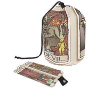 Trousse de toilette avec cordon de serrage, carte de tarot, 4 sacs de toilette en forme de tonneau, trousse de maquillage de voyage + petit sac, multicolore, 9.9x6.9in/25.2x17.6cm;6x3.5in/15.2x8.8cm,