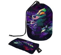 Trousse de toilette avec cordon de serrage en forme de tonneau de chanteur de jazz américain, trousse de toilette, trousse de maquillage de voyage + petit sac, multicolore,
