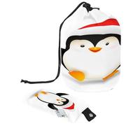 Trousse de toilette avec cordon de serrage en forme de tonneau de pingouin Happy Xmas Trousse de toilette Trousse de maquillage de voyage + petit sac, multicolore,