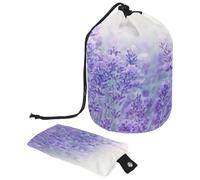 Trousse de toilette avec cordon de serrage, fleur de lavande mauve en forme de tonneau, trousse de toilette, trousse de maquillage de voyage + petit sac, multicolore,