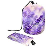 Trousse de toilette avec cordon de serrage, fleur de lavande mauve mauve en forme de tonneau, trousse de toilette, trousse de maquillage de voyage + petit sac, multicolore,