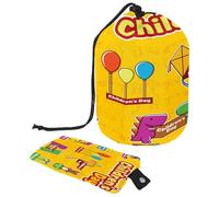 Trousse de toilette avec cordon de serrage, Happy Children's Day, fond jaune, trousse de toilette en forme de tonneau, trousse de maquillage de voyage + petit sac, multicolore,