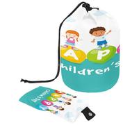 Trousse de toilette avec cordon de serrage, Happy Kids on Children's Day Trousse de toilette en forme de tonneau Trousse de toilette Trousse de maquillage de voyage + Petit sac, multicolore,