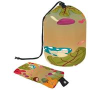 Trousse de toilette avec cordon de serrage, motif automnal coloré _ Mesa De Trabajo en forme de tonneau Trousse de toilette Trousse de toilette Trousse de maquillage de voyage + Petit sac,