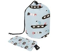 Trousse de toilette avec cordon de serrage, motif de réservoirs de dessin animé, trousse de toilette en forme de tonneau, trousse de maquillage de voyage + petit sac, multicolore,
