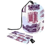 Trousse de toilette avec cordon de serrage, sac de toilette en forme de tonneau Big Ben London Big Ben Tower Bridge Trousse de toilette Trousse de toilette Trousse de maquillage de voyage + Petit sac,