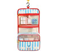 Trousse de toilette avec crochet - compact avec compartiments, bleu