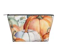Trousse de toilette avec fermeture éclair pour femme - Motif parcours de golf - Trapézoïdal, Citrouilles aquarelles, Taille unique, Trousse de maquillage
