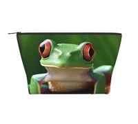 Trousse de toilette avec fermeture éclair pour femme - Motif parcours de golf - Trapézoïdal, Grenouille mignonne verte, Taille unique, Trousse de maquillage