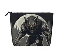 Trousse de toilette avec impression Loup-garou HD 01 - Grande capacité - Trousse de maquillage de voyage pour femme pour un usage quotidien et voyage, Noir , Taille unique
