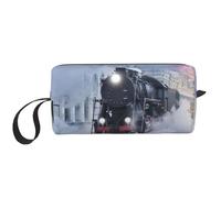 Trousse de toilette avec impression train à vapeur pour femme Motif coucher de soleil, blanc, Taille unique