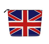 Trousse de toilette avec imprimé drapeau anglais - Grande capacité - Trousse de maquillage de voyage pour femme - Pour un usage quotidien, Noir , Taille unique