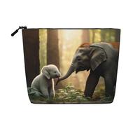 Trousse de toilette avec imprimé éléphant et lapin blanc - Grande capacité - Trousse de maquillage de voyage pour femme pour un usage quotidien et voyage, Noir , Taille unique