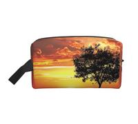 Trousse de toilette avec imprimé feuilles tropicales - Portable - Résistante à l'eau - Pour la salle de bain, la salle de bain - Avec poignée - Pour homme et femme, Sport Golf Ball Sunset Tree Balle