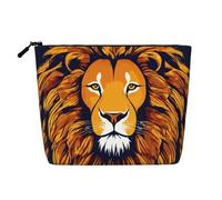 Trousse de toilette avec imprimé lion cool - Grande capacité - Trousse de maquillage de voyage pour femme - Pour un usage quotidien et les voyages, Noir , Taille unique