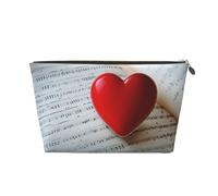 Trousse de toilette avec imprimé notes de musique - Sac de rangement de maquillage de voyage, sacs cosmétiques, sacs de maquillage en cuir synthétique imperméable et léger pour filles, femmes et