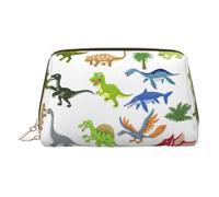 Trousse de toilette avec motifs de dinosaures de dessin animé, organisateur de maquillage pour pinceaux de maquillage, rouges à lèvres, doré, Taille unique, Trousse de toilette