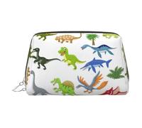 Trousse de toilette avec motifs de dinosaures de dessin animé, organisateur de maquillage pour pinceaux de maquillage, rouges à lèvres, Argenté., Taille unique, Trousse de toilette