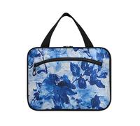 Trousse de toilette bleue à suspendre pour femme avec crochet, accessoires de créateur, trousse de maquillage pour croisière, voyage, hôtel, estuche de maquillaje para Mujer L