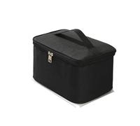 Trousse de toilette carrée de voyage d'affaires, trousse de maquillage double couche, grande capacité, sac de rangement en tissu Oxford, sac à main portable Pour le stockage des bagages(Black)