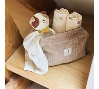 Jollein Trousse bébé Cloudy Rib – Pochette toilette zippée, pratique en déplacement – Milky Coffee