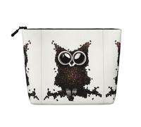 Trousse de toilette colorée à motif libellule à une seule couche, adaptée pour les voyages d'affaires et un usage quotidien., Chouette grain de café, Taille unique