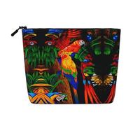 Trousse de toilette colorée à motif libellule à une seule couche, adaptée pour les voyages d'affaires et un usage quotidien., Perroquet coloré, Taille unique