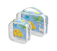 Trousse de toilette colorée en forme de dinosaure pour homme, approuvée par la TSA, résistante à l'eau, trousse de maquillage transparente pour le rasage
