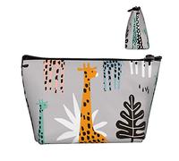 Trousse de Toilette cosmétique léopard Girafe pour Femme, Trousse de Toilette Portable drôle Porte-Monnaie Trousse de Toilette Sac à Crayons pour Voyage en Plein air