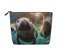 Trousse de toilette Crazy Save Manatee - Grande capacité - Pour femme - Pour un usage quotidien et les voyages, Noir , Taille unique