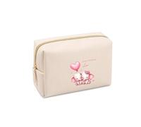 Trousse de toilette creme avec motif elephant love personnalisable