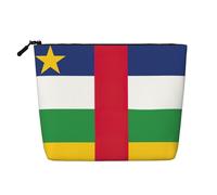 Trousse de toilette de grande capacité avec imprimé drapeau de l'Afrique centrale, trousse de maquillage de voyage pour femme, pour un usage quotidien et les voyages, Noir , Taille unique