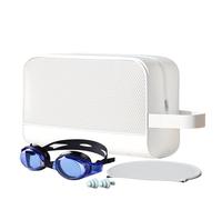 Trousse de toilette de gym, imperméable et portable, grand organiseur de rangement avec fermeture éclair pour natation, fitness, vacances, femme, 10,5 x 16 cm, blanc lune, cendres de brouillard, encre