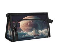 Trousse de toilette de voyage 3D Galaxy Planet Ocean Ship pour femmes, hommes, filles, garçons, trousse de maquillage, trousse de toilette, organisateur de cosmétiques, trousse de douche, couleur, M,