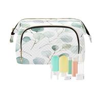 Trousse de toilette de voyage à feuilles vertes florales pour femmes, hommes et filles, branches succulentes, imperméable, organisateur de cosmétiques de voyage, Multi, Beauty Case, multicolore,