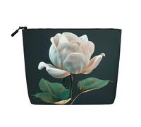 Trousse de toilette de voyage à imprimé floral 3D, trousse de maquillage de voyage, étui de maquillage portable pour femmes, Noir , Taille unique