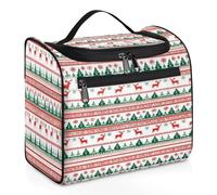 Trousse de toilette de voyage à motif de Noël pour femmes, hommes, enfants, filles, garçons, grande trousse de maquillage à suspendre, trousse de toilette, trousse de douche, 11,2 l, couleur, Big,
