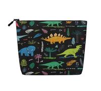 Trousse de toilette de voyage à motif feuille de palmier dinosaure, adaptée pour les voyages d'affaires et un usage quotidien.