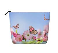 Trousse de toilette de voyage à motif fleur de lotus, idéale pour les voyages d'affaires et un usage quotidien., Fleurs roses et papillons, Taille unique