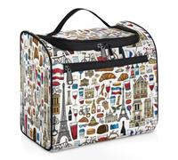 Trousse de toilette de voyage à motif France Paris pour femmes, hommes, enfants, filles, garçons, grande trousse de maquillage à suspendre de 11,2 L, trousse de toilette, trousse de douche, couleur,