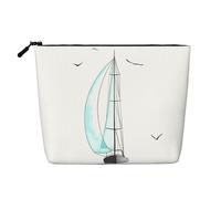 Trousse de toilette de voyage à motif voilier bleu, adaptée pour les voyages d'affaires et un usage quotidien.